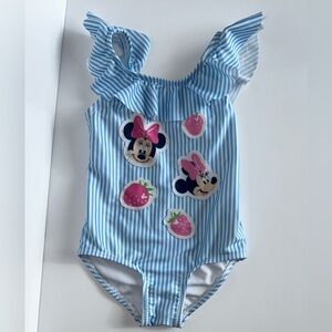 Toddler Girl Disney Minnie Mouse One-Piece Swimsuit | Size 2T | Ruffle Straps